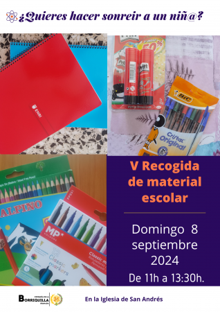Cofradía Borriquilla Granada: V RECOGIDA DE MATERIAL ESCOLAR