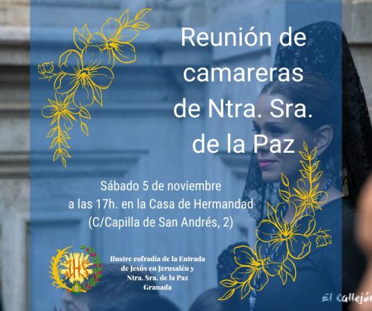 Cofradía Borriquilla Granada: REUNIÓN DE CAMARERAS NOVIEMBRE 2022