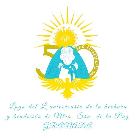 Cofradía Borriquilla Granada: LOGOTIPO DEL 50 ANIVERSARIO DE LA HECHURA Y BENDICIÓN DE NTRA. SRA. DE LA PAZ