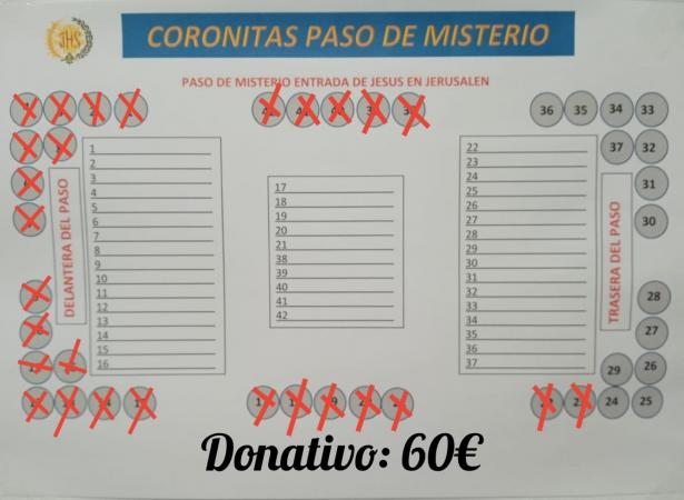 Cofradía Borriquilla Granada: DONACIÓN DE CORONITAS PARA LAS TULIPAS DEL PASO DE MISTERIO