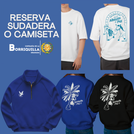 Cofradía Borriquilla Granada: SUDADERA Y CAMISETA BORRIQUILLA - PAZ
