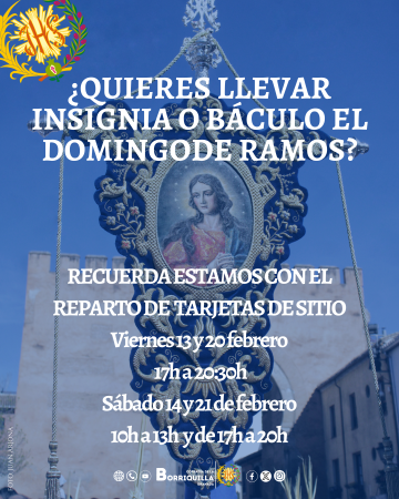 Cofradía Borriquilla Granada: QUIERES LLEVAR UNA INSIGNIA O BÁCULO EL DOMINGO DE RAMOS. ESTAMOS CON EL REPARTO DE TARJETAS DE SITIO